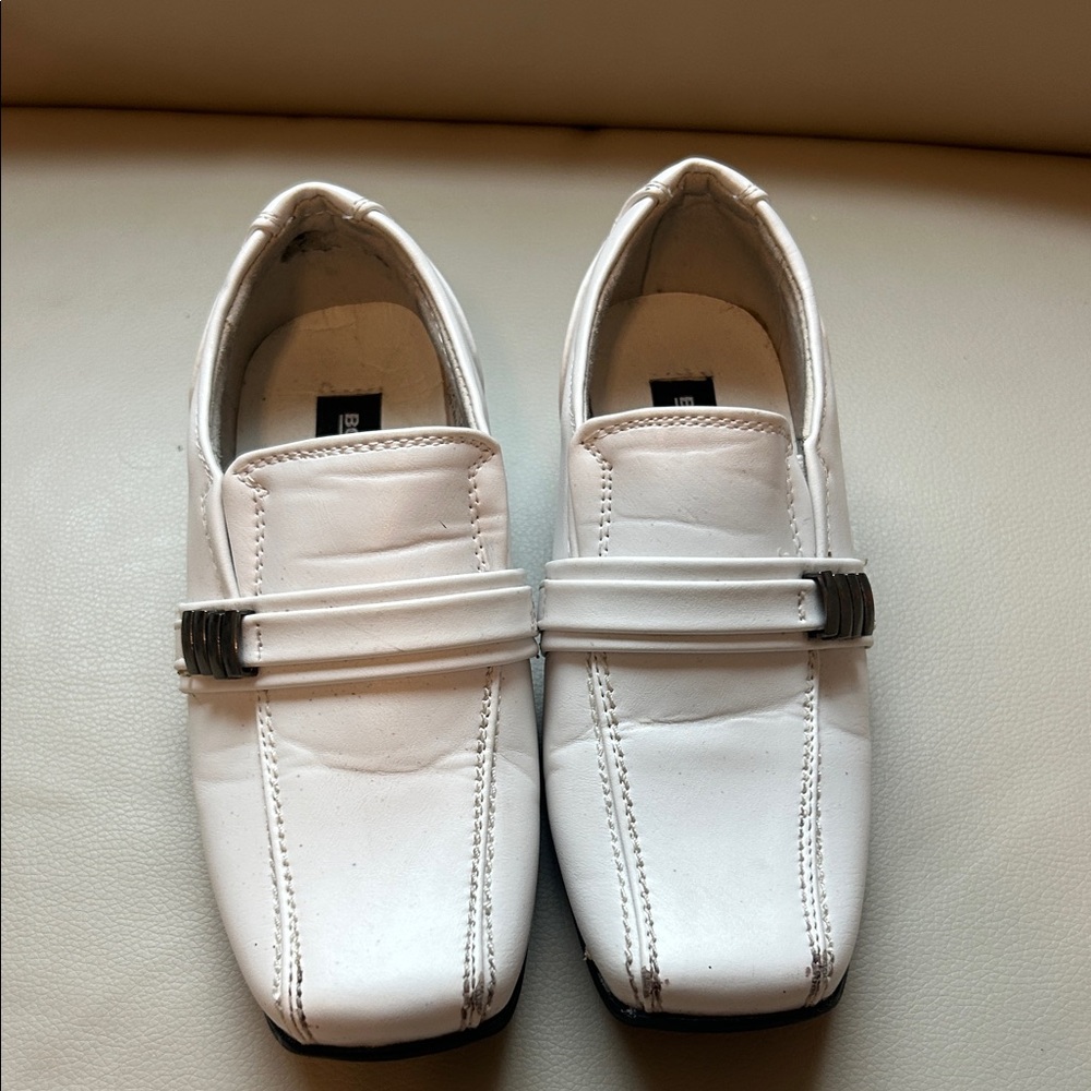 Kids White Dress Shoes